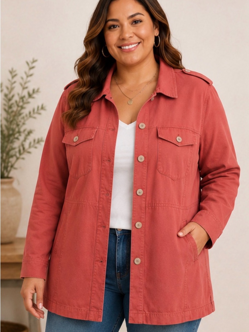 TORRID Women’s Utility Jacket in Dusty Coral